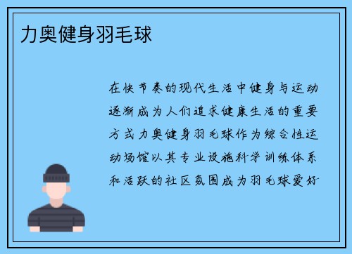力奥健身羽毛球